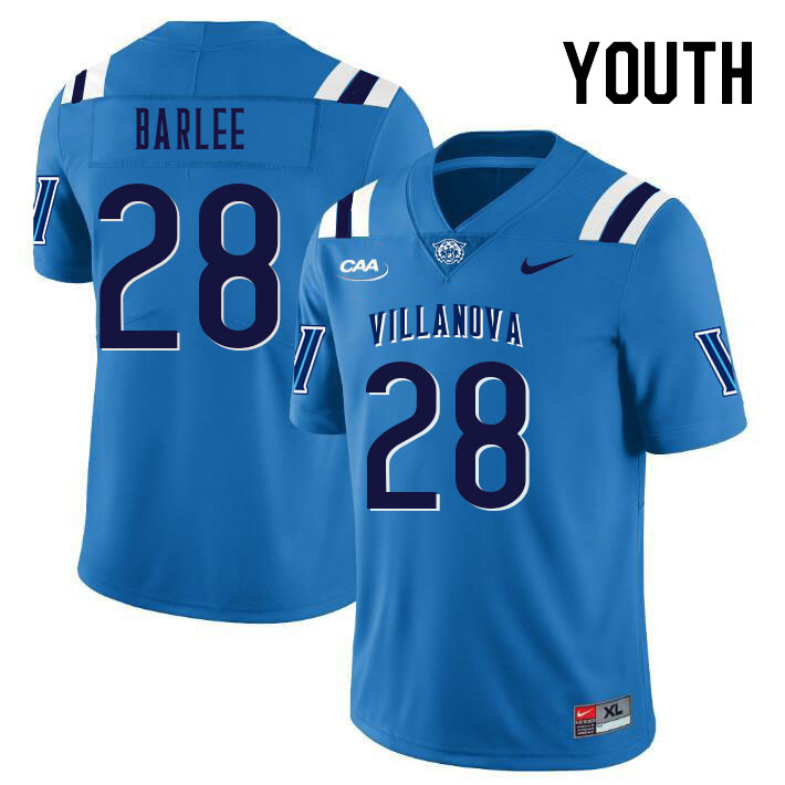 Youth #28 DeeWil Barlee Villanova Wildcats College Football Jerseys Stitched Sale-Light Blue - Click Image to Close